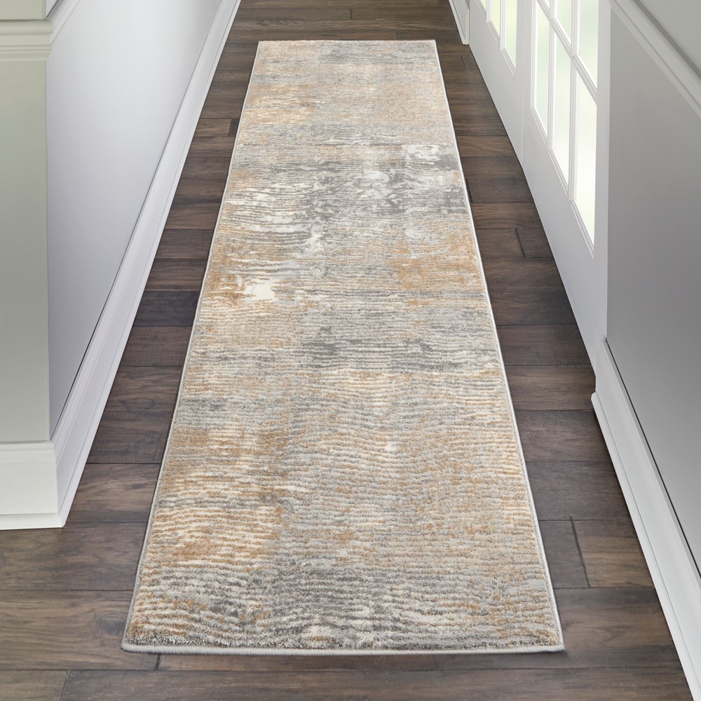 Solace Designer Hallway Runner SLA01 in Grey Beige by Nourison